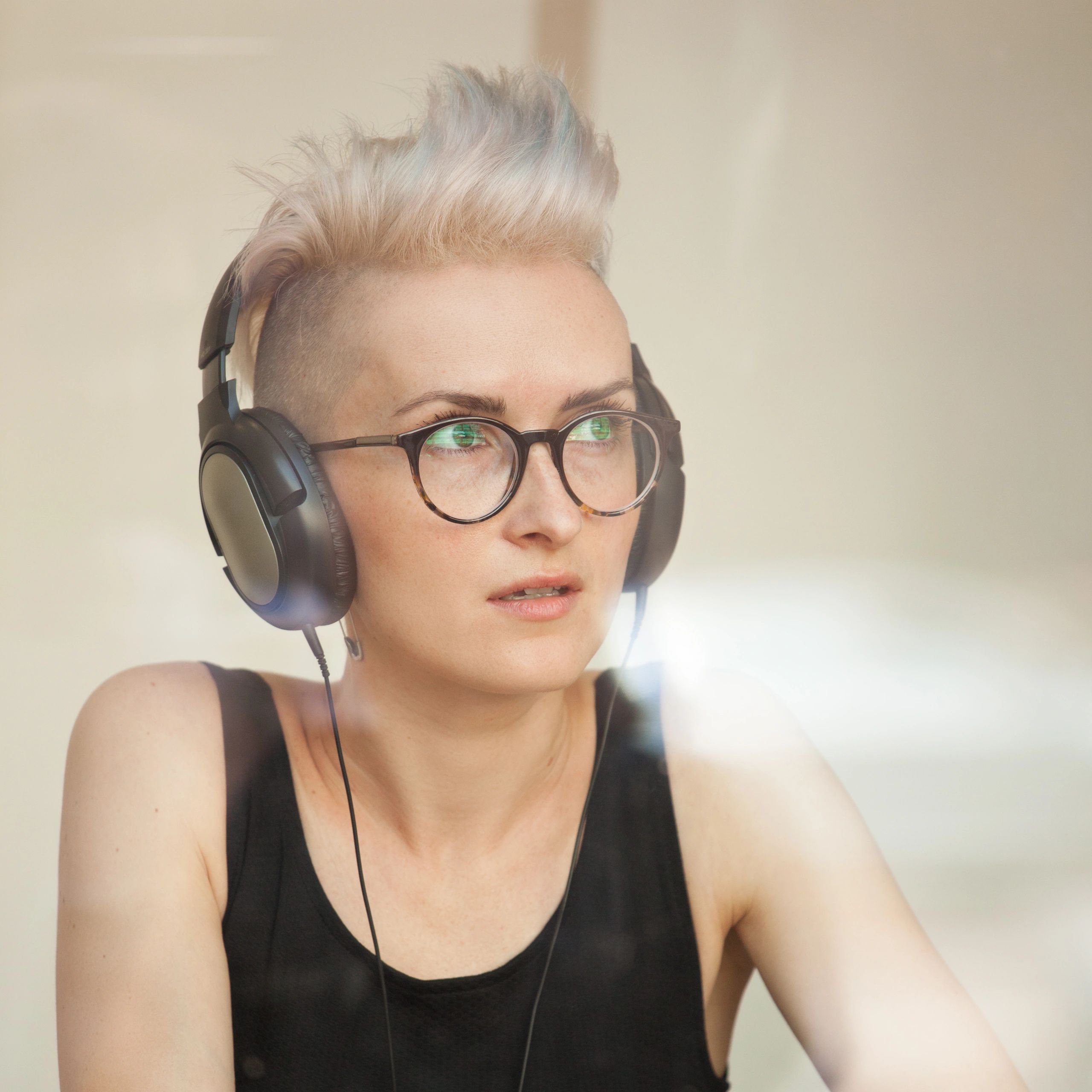 DJ Disco Drea wearing headphones