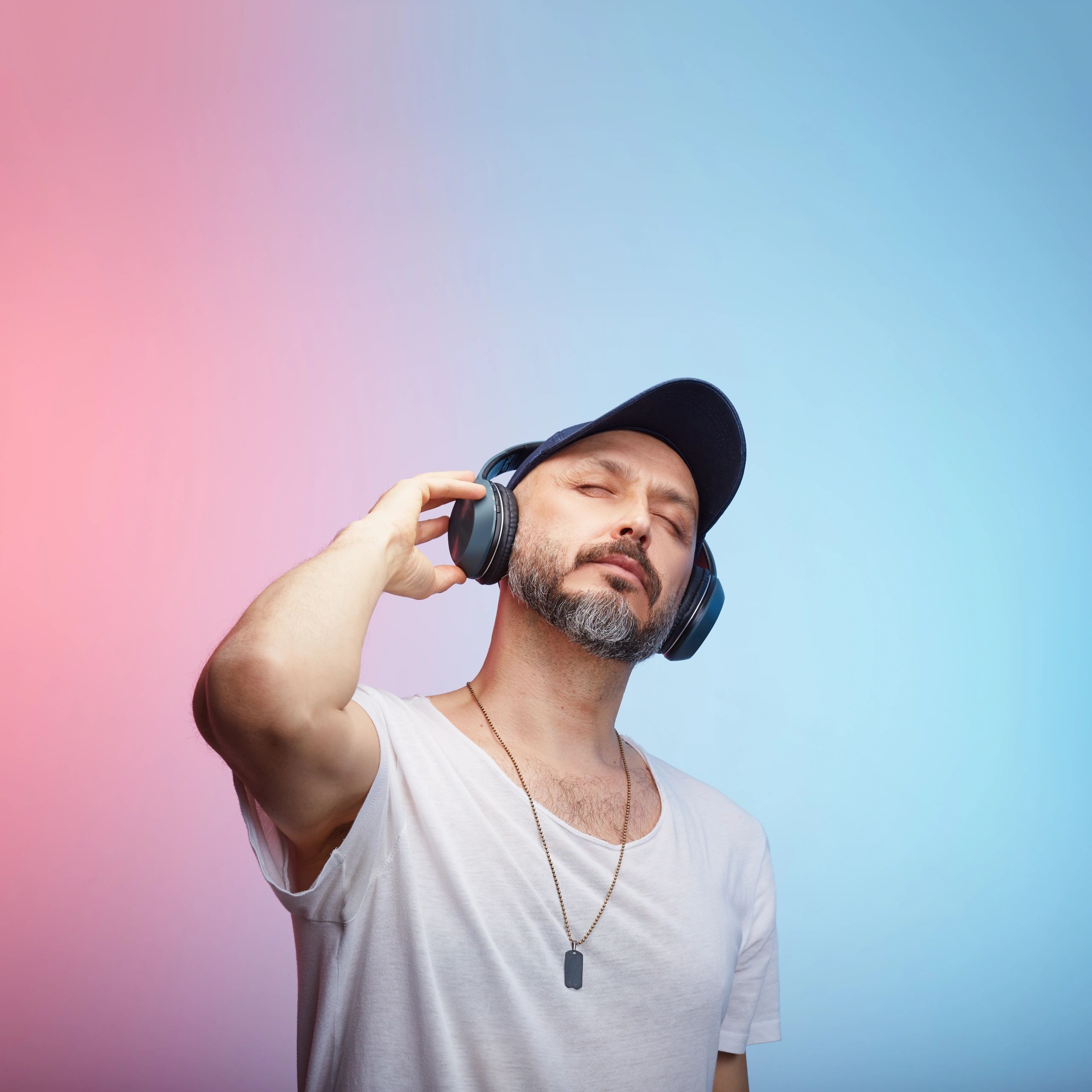 DJ Maya Rhythm wearing headphones