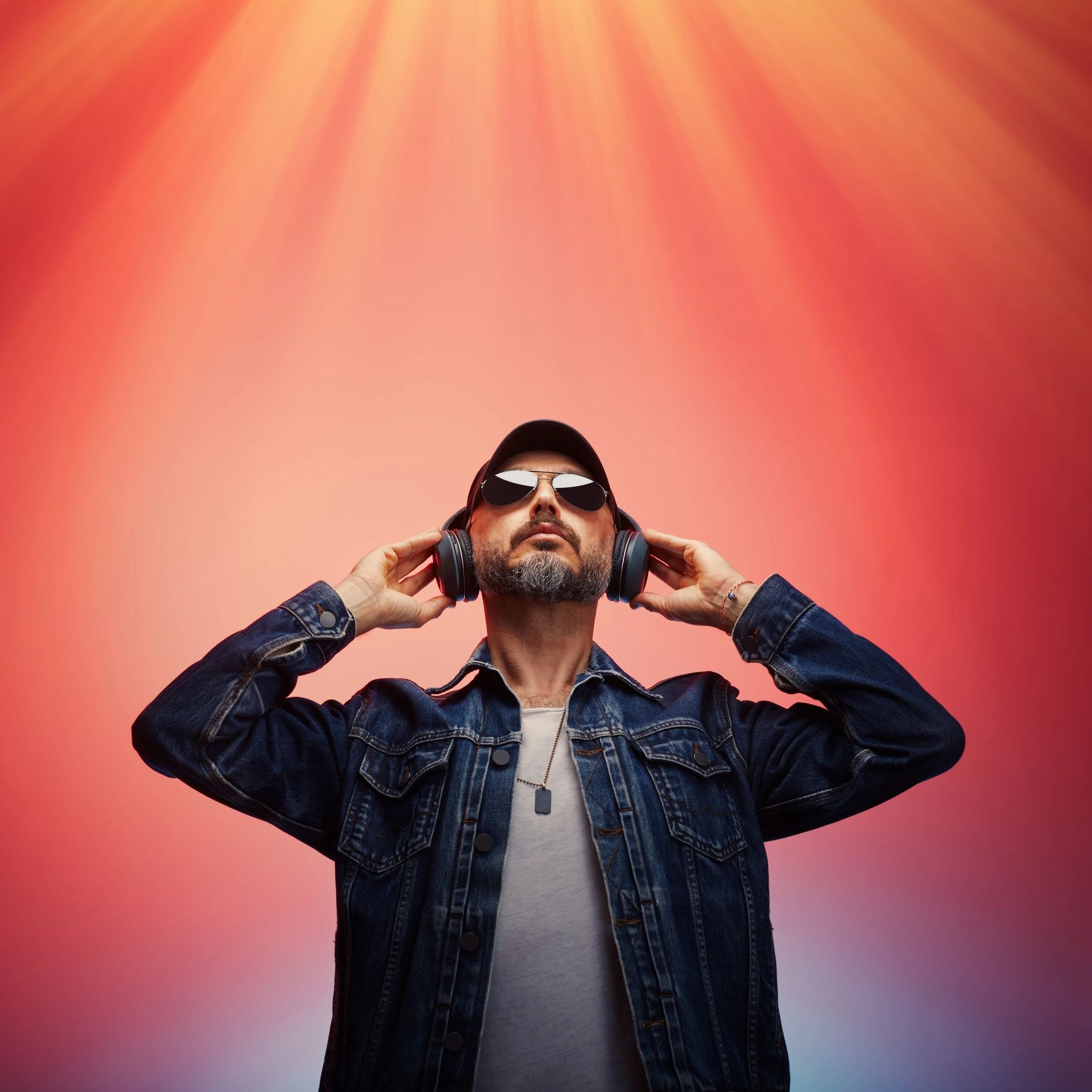 DJ Nico Pulse wearing headphones